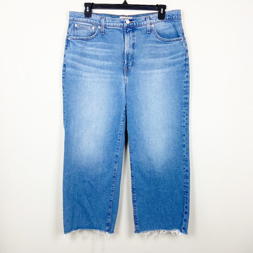 MADEWELL The Perfect Vintage Wide-Leg Crop Jeans Raw Hem